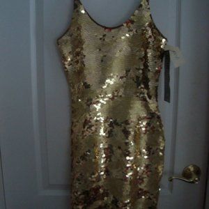 Gold Sequinned Dress Junior Size 4